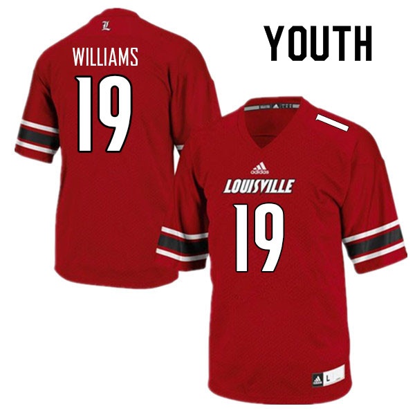 Youth #19 Popeye Williams Louisville Cardinals College Football Jerseys Sale-Red